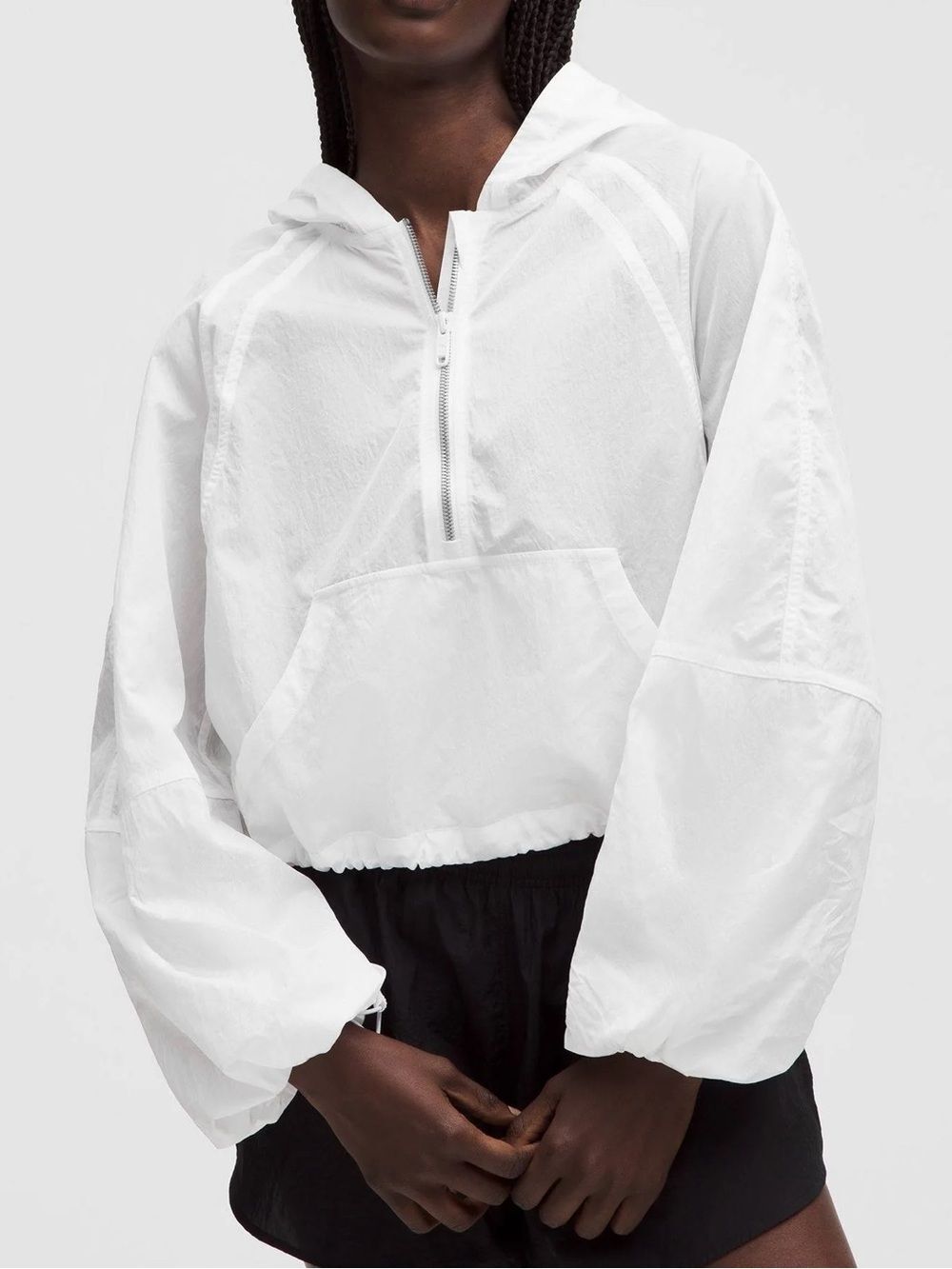 lululemon Scuba Cropped Anorak Jacket White Size Small Lightweight
